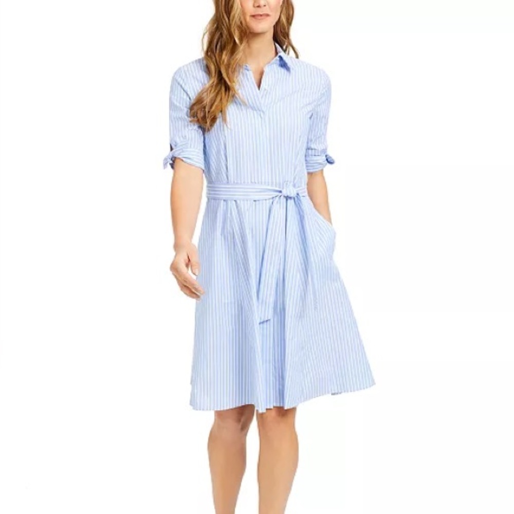 Calvin Klein Striped Shirt Dress, 6